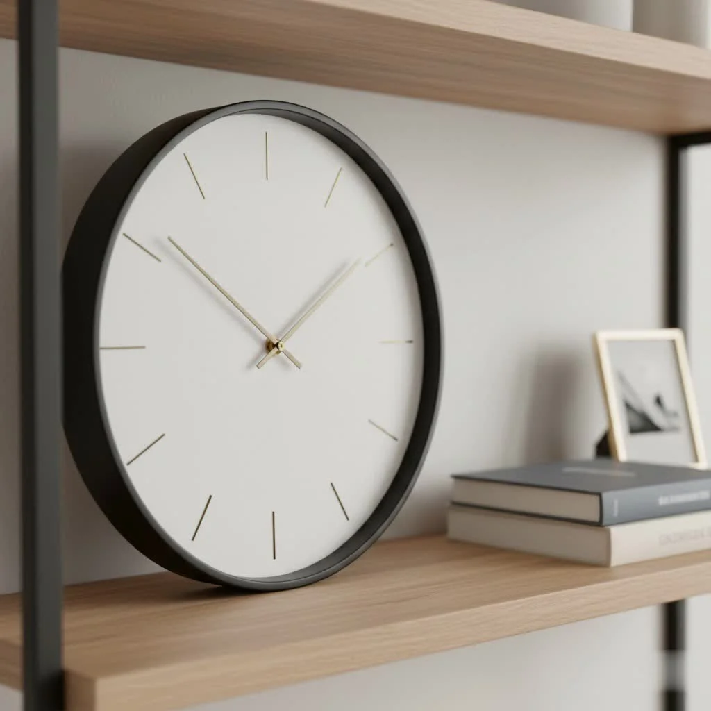 Modern rectangular wall clock with minimalist design