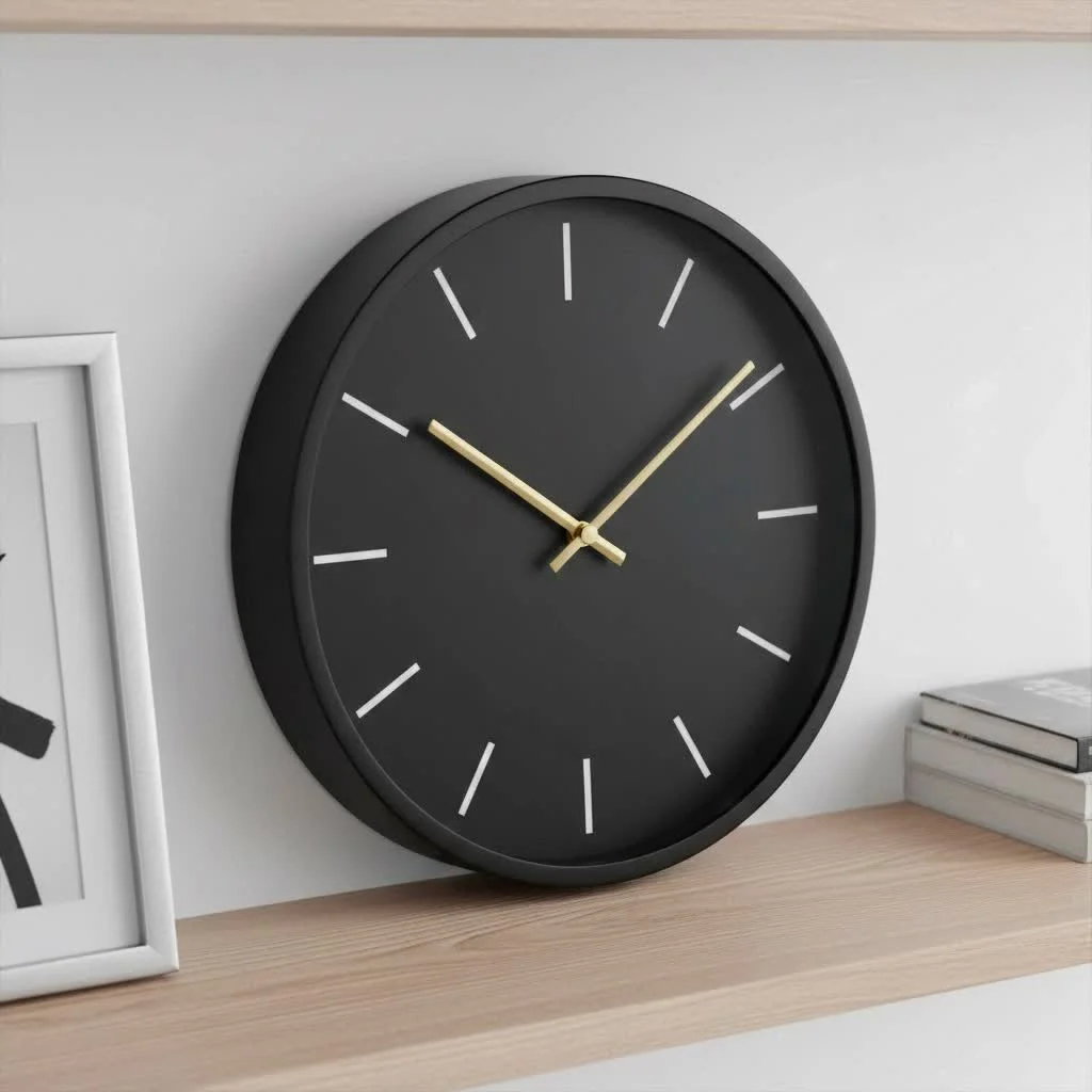 Elegant wall art clock enhancing a modern living room