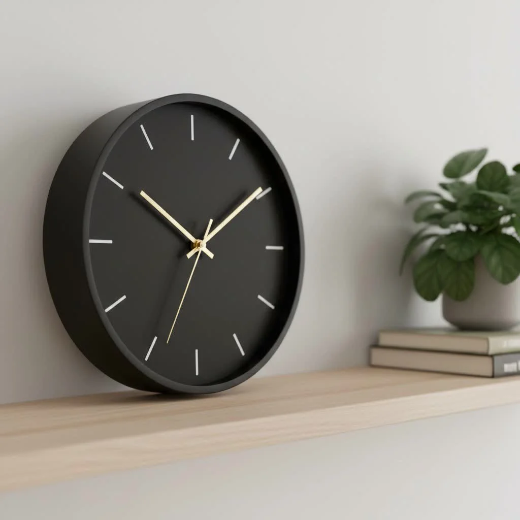 Quartz wall clock with classic design