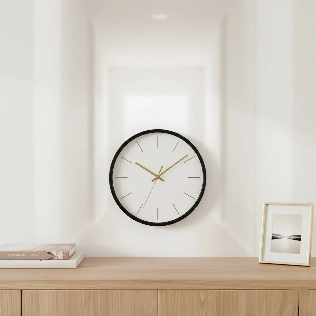 Farmhouse wall clock with distressed wood finish