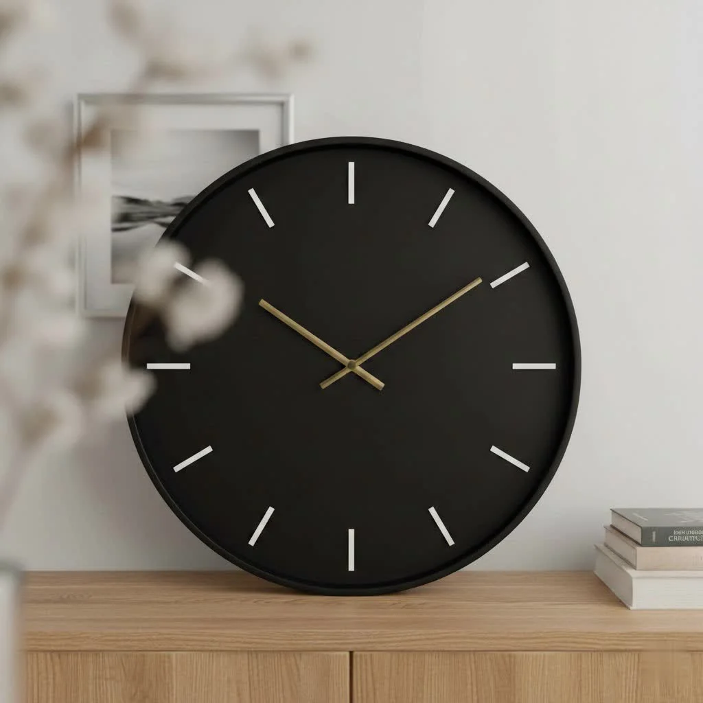 Elegant wall clock enhancing a modern living room